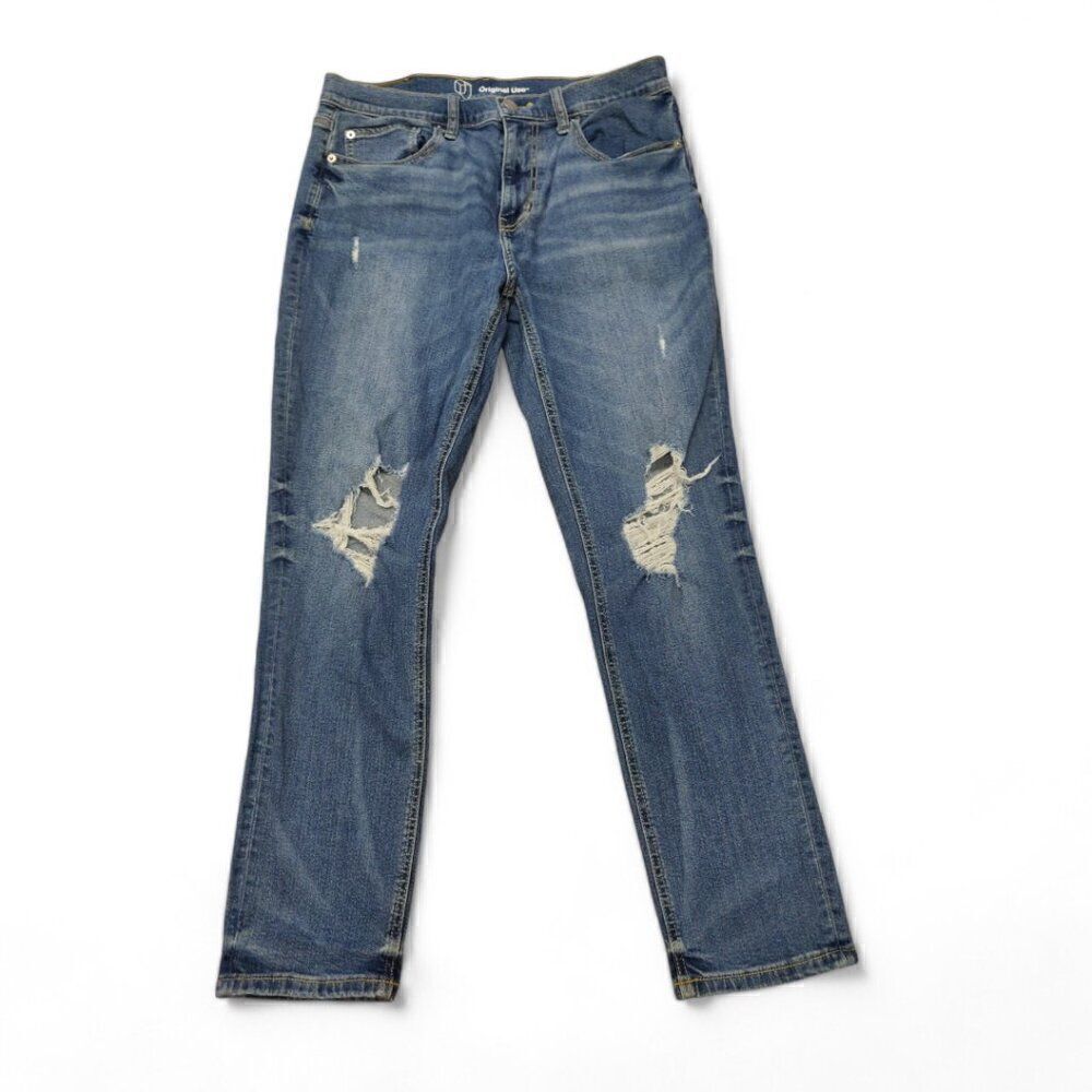 Original Use Distress Blue Slim Taper Jeans Size 30/30